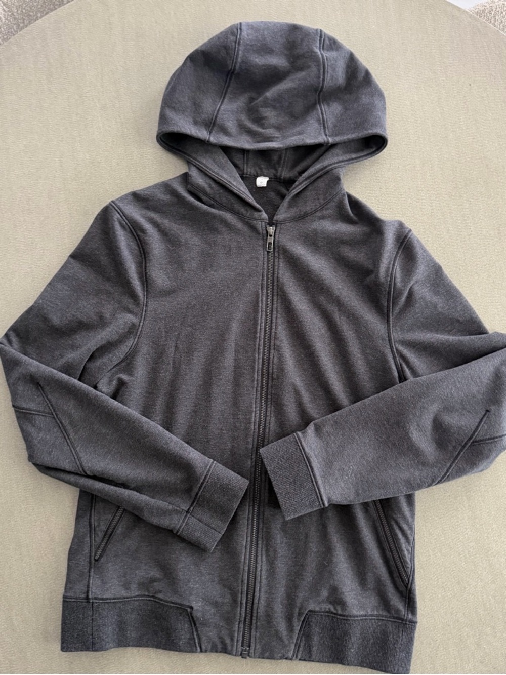 lululemon Men's Charcoal Gray Zip-Up Hoodie  Sz S